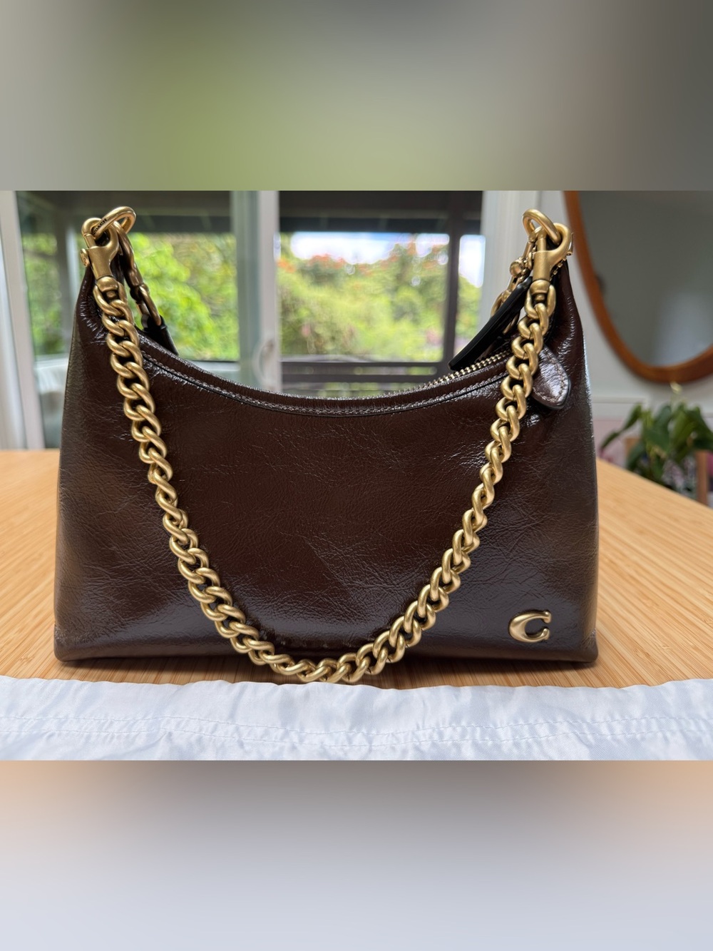 Coach Juliet Shoulder Bag 25 Glovetanned Leather Brass/Maple - Picture 5 of 12